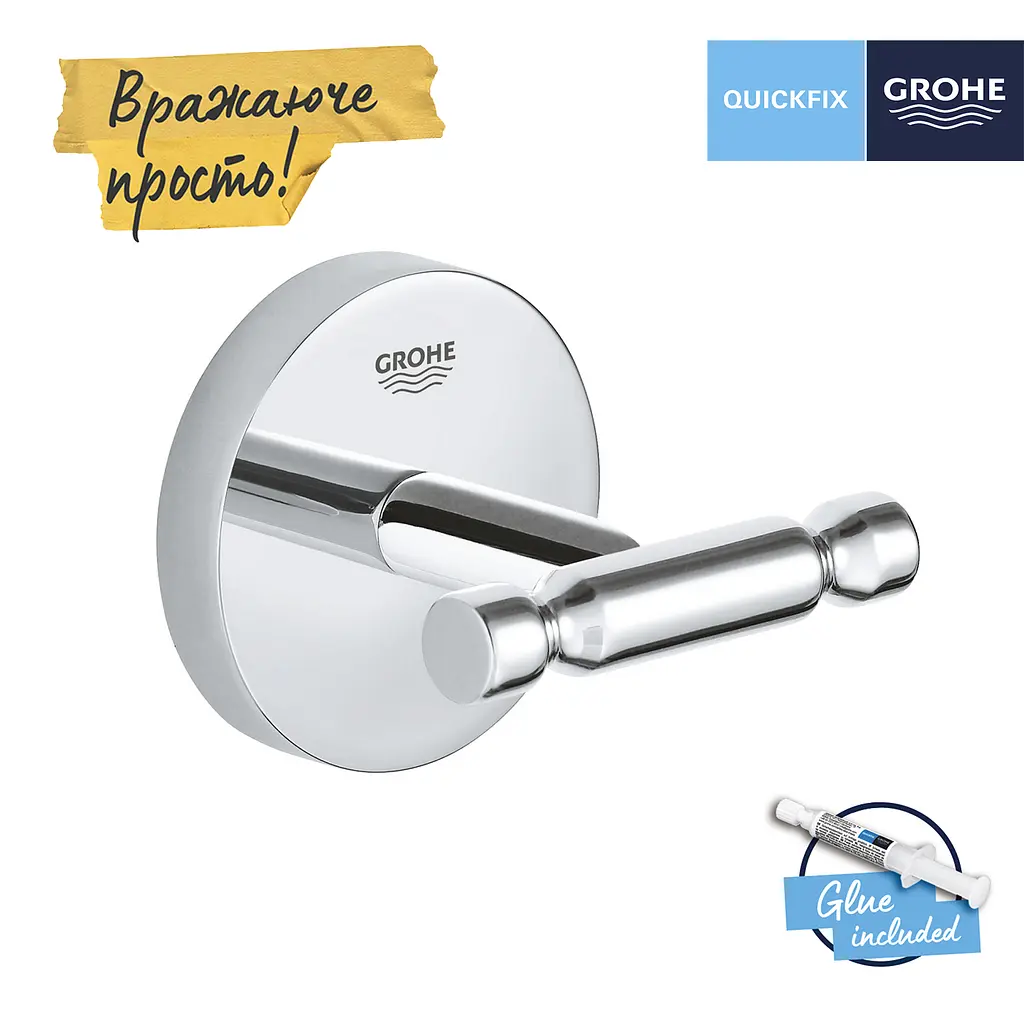 Гачок для ванної кімнати Grohe QuickFix Start Cosmopolitan 41168000, Хром - фото 3