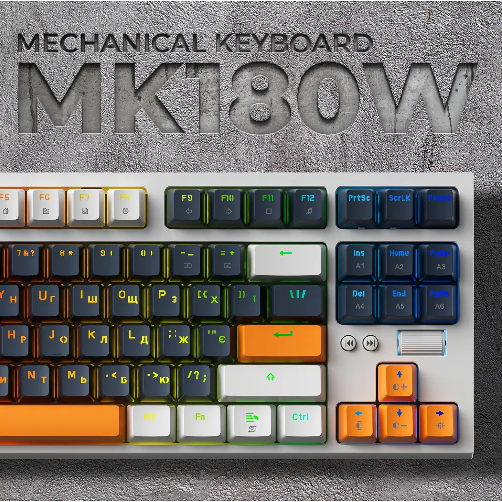 Клавіатура GamePro MK180W Hot-Swap Red Swich RGB USB UA White (MK180W) - фото 9