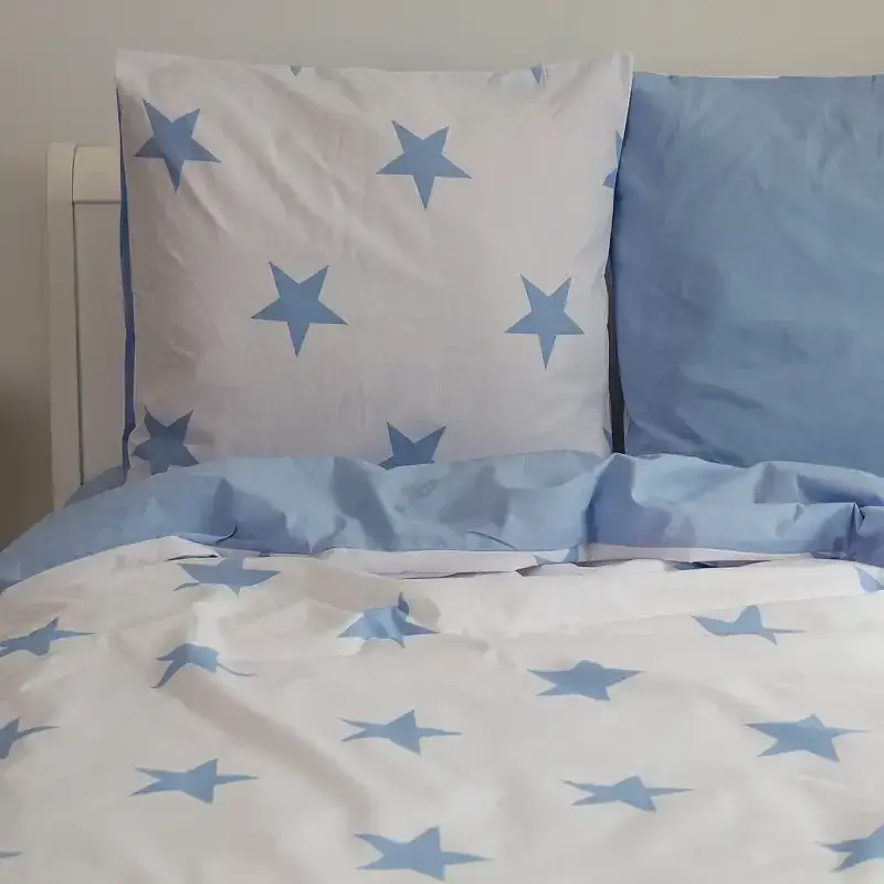 Постільна білизна ТЕП Soft Dreams Morning Star Blue 70x70 сімейна бязь біла - фото 4