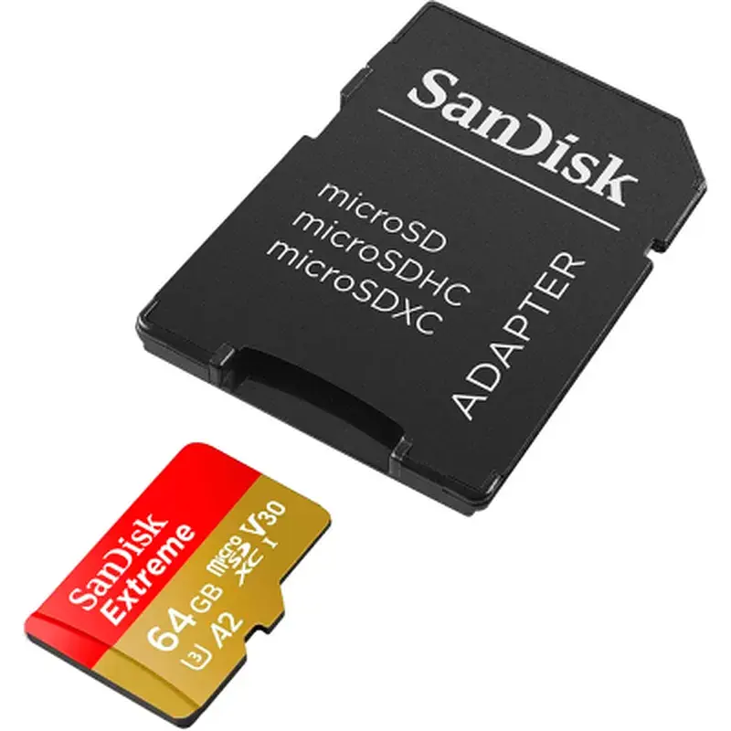 Карта пам'яті SanDisk 64GB microSD class 10 UHS-I Extreme For Action Cams and Dro (SDSQXAH-064G-GN6AA) - фото 2