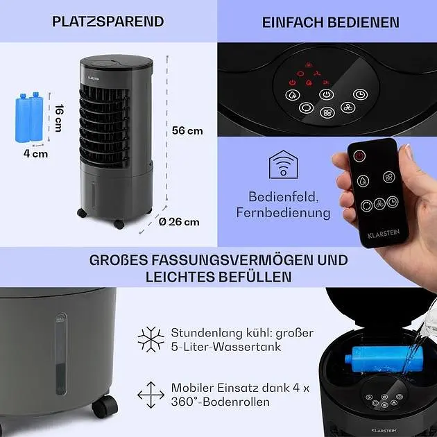 Мобильный кондиционер вентилятор Klarstein Skypillar 3-в-1 (10035795) - фото 6