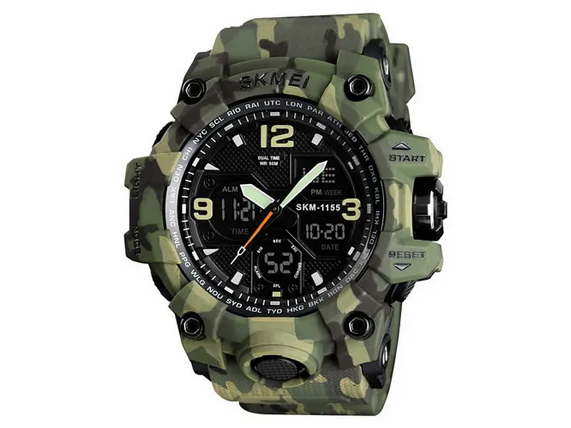Чоловічий наручний годинник 1155B Military Green Skmei acs0030849 - фото 2