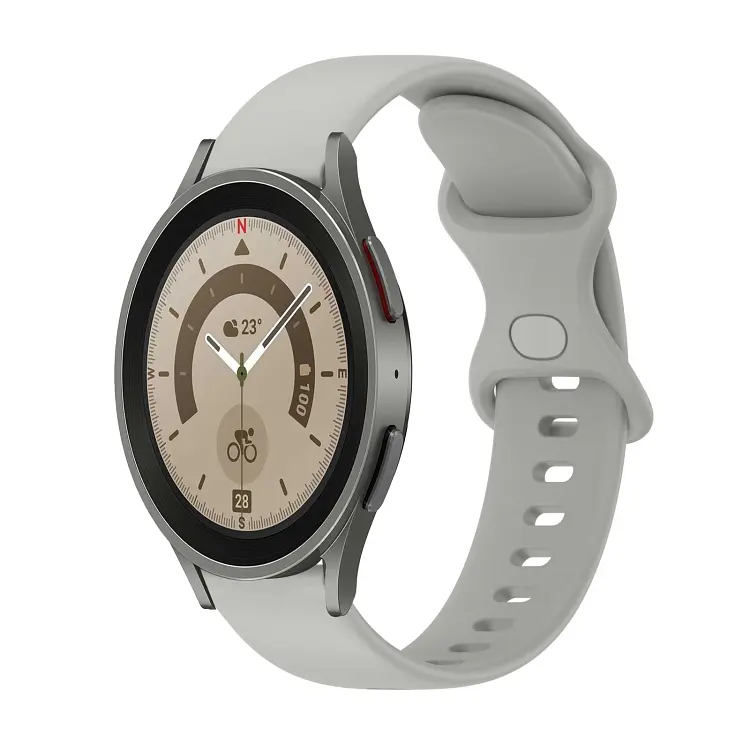 Ремінець силіконовий для смарт-годин BeWatch Amazfit універсальний 20 мм CBітло-сірий (101N3L05.2) - фото 5
