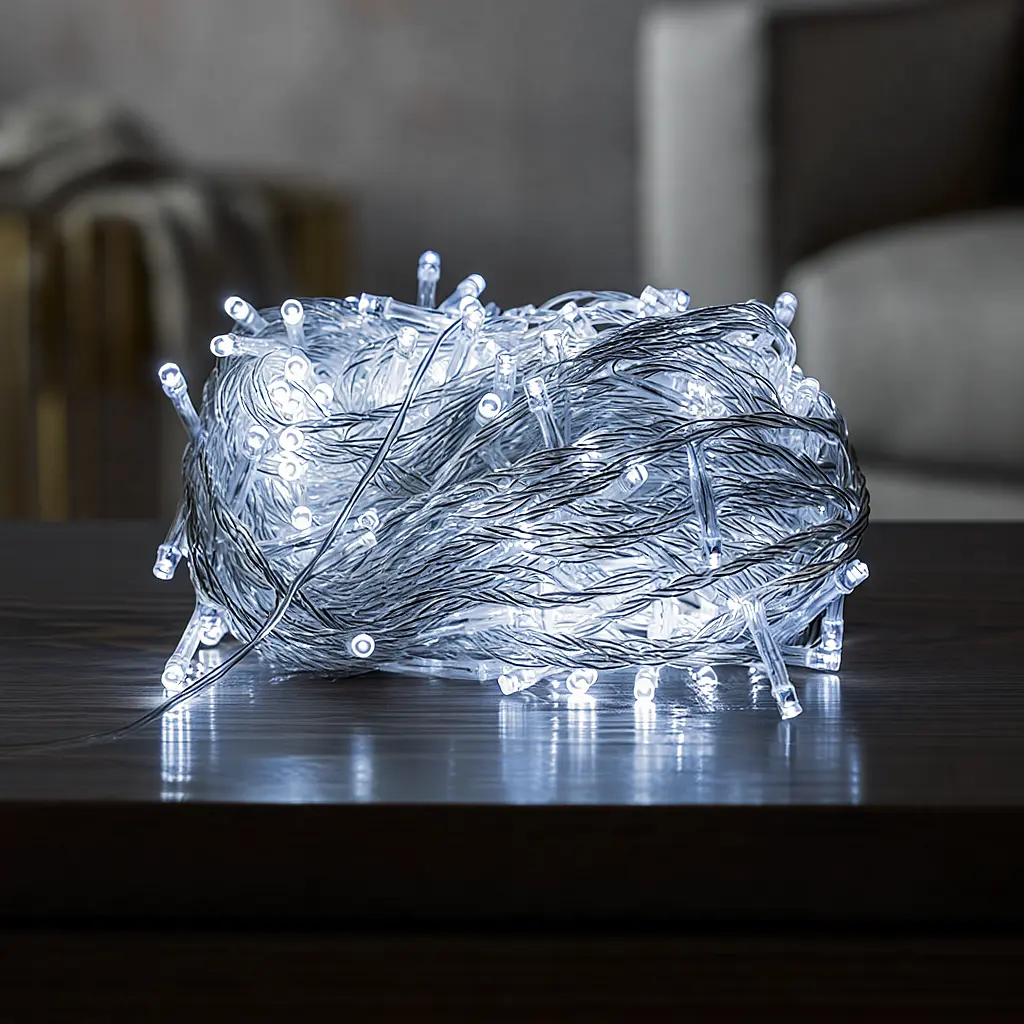Новогодняя гирлянда комнатная нить GarlandoPro 18 м 180 LED комнатная гирлянда белый провод Белый свет W180LED18MWW - фото 3
