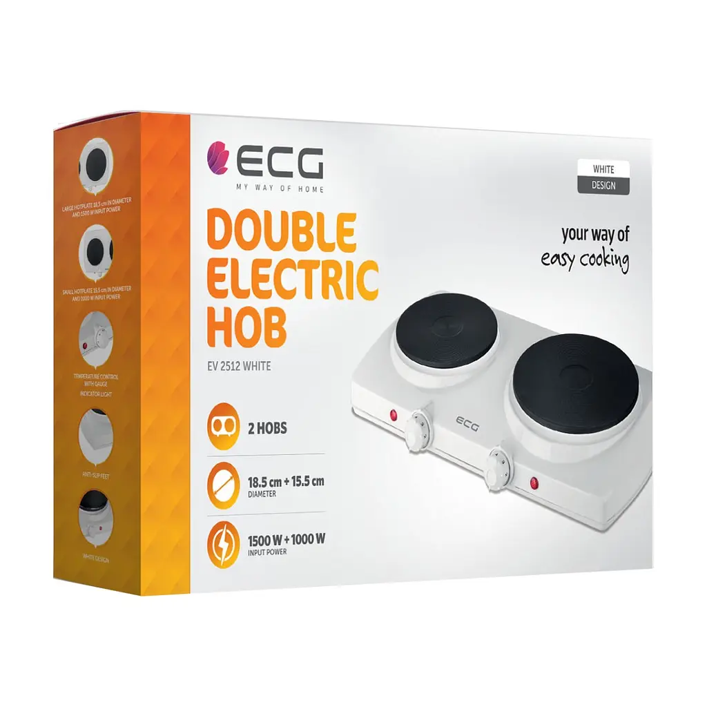 Настільна плита ECG EV 2512 White - фото 7