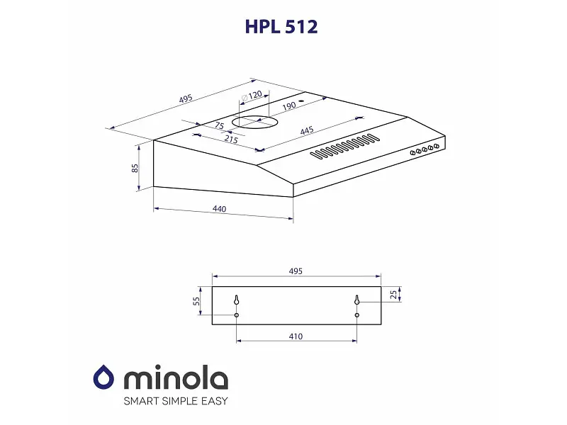 Витяжка Minola HPL 512 BL - фото 8