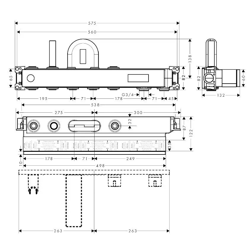 Прихована частина змішувача для ванни Hansgrohe RainSelect 15314180 - фото 2