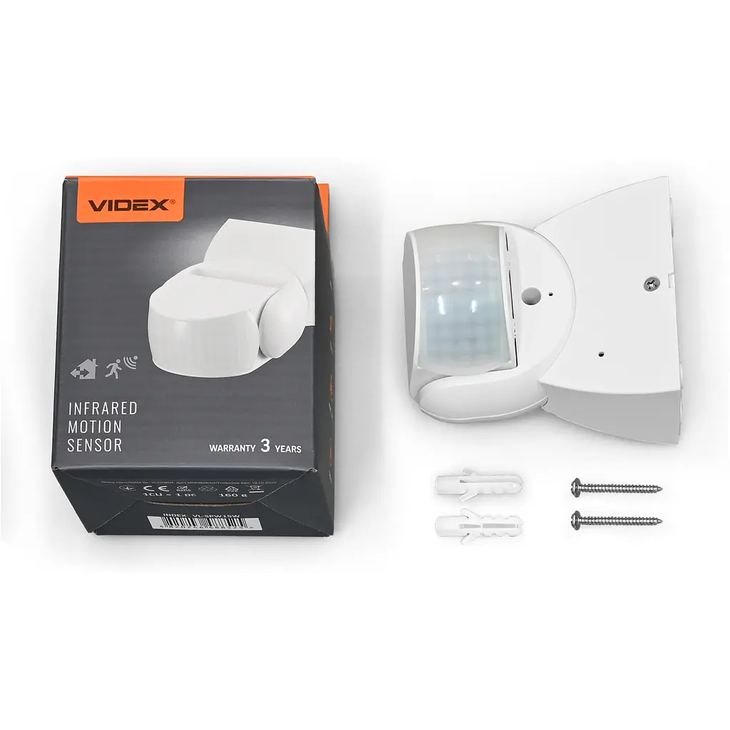 Датчик руху та освітленості VIDEX, 220V 1200W IP65 інфрачервоний білий (VL-SPW15W) - фото 2