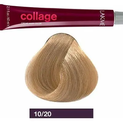 Перманентная краска для волос Lakme Collage Creme Hair Color тон 10/20 (очень светлый фиолетовый блондин) 60 мл - фото 2