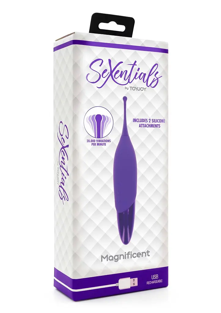 Вібратор для клітора Toy Joy SeXentials Magnificent 19 см фіолетовий - фото 6