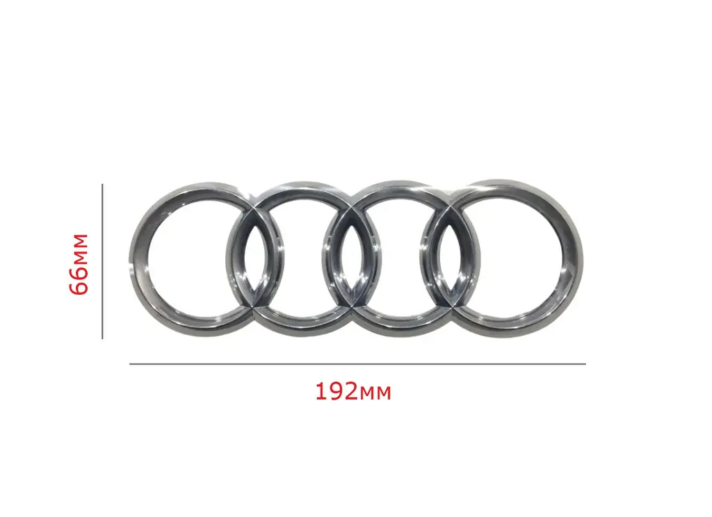 Емблема задня Audi Хром Вигнута 192х65 мм на скотчі (Завод) - фото 2