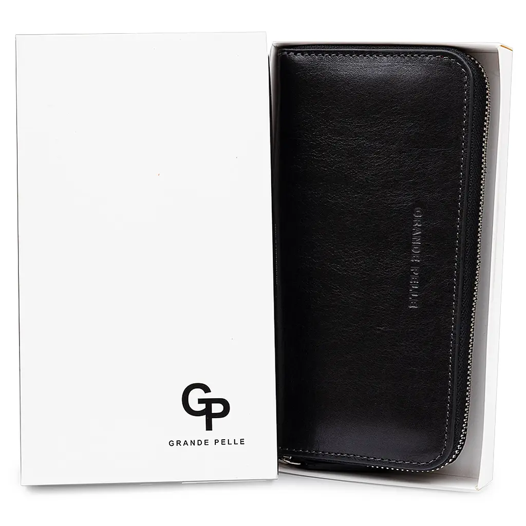 Кожаный женский кошелек Grande Pelle 19.5х10х2.5 см acs0018780 - фото 5