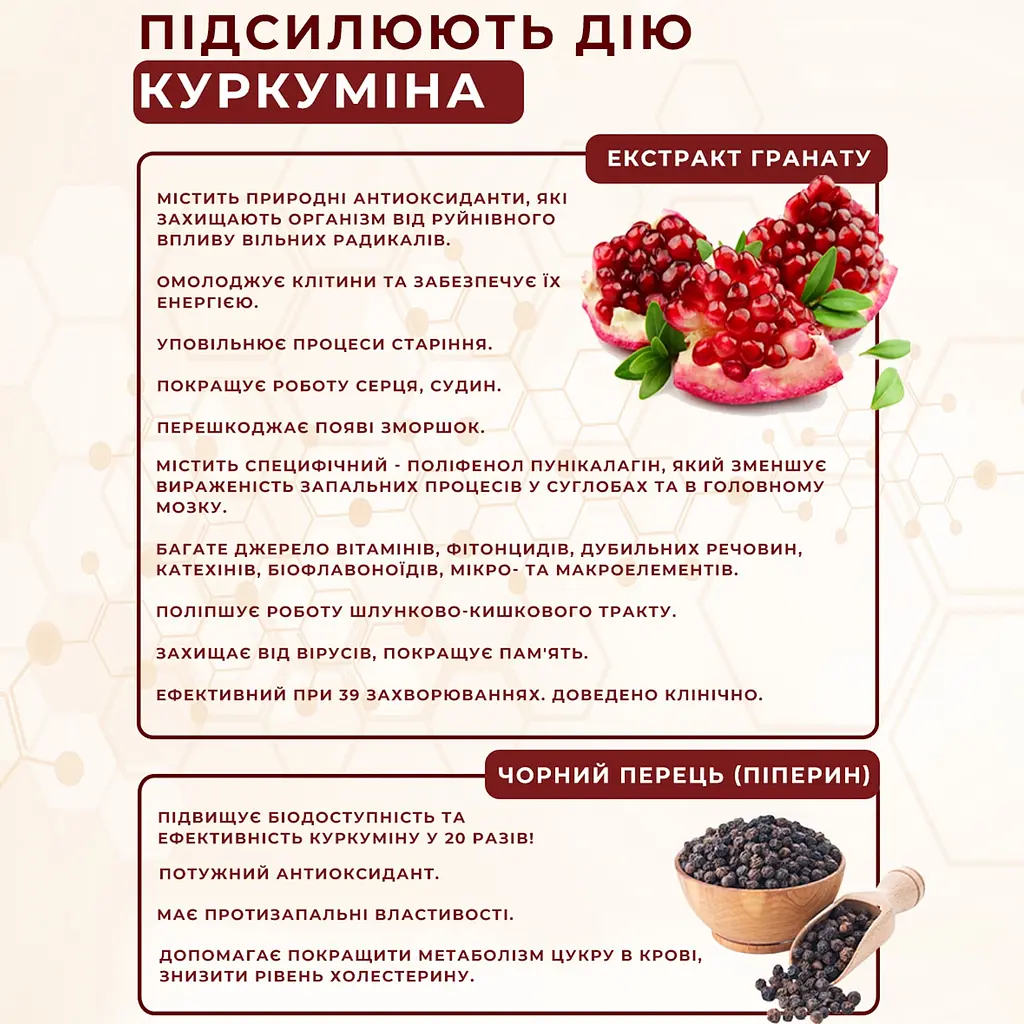 Диетическая добавка Куркумин с гранатом 30 капсул - фото 4