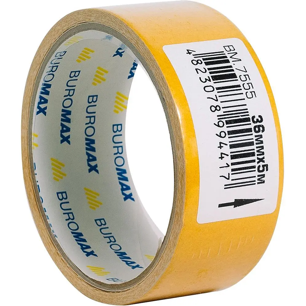 Клейка стрічка Buromax двохстороння на тканинній основі 36 мм х 5 м (BM.7555) - фото 2