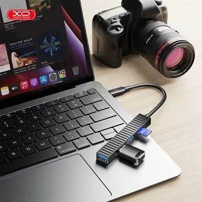 Концентратор XO USB-C 4-in-1 порти XO (HUB014B.black) (HUB014B.black) - фото 5