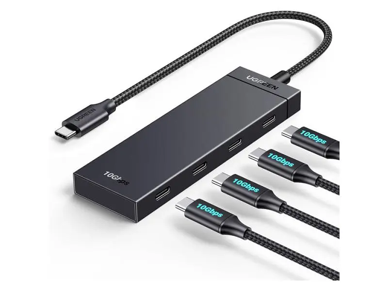 USB-хаб UGREEN CM806 USB-C to 4xUSB-C 3.2 Gen2 Black (35584)