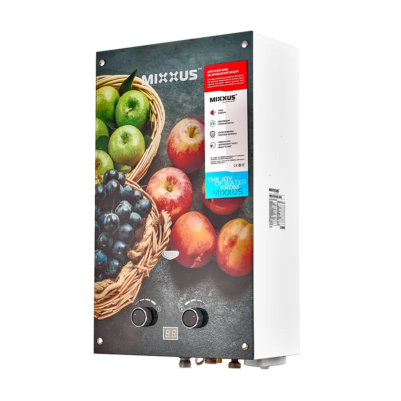 Газова колонка Mixxus GWH-0310 Basic Glass димохідна 10 л/хв (панель зі скла з малюнком) WH0024 - фото 2