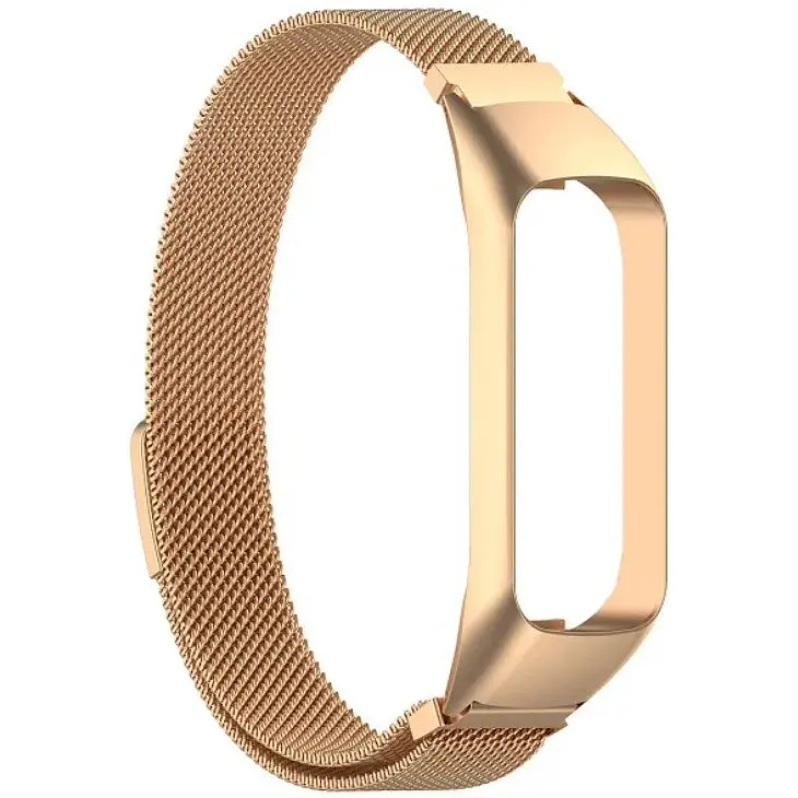 Ремешок-бампер DK для Samsung Galaxy Fit2 (R220) Metal Milanese Loop Magnetic (rose gold) - фото 2