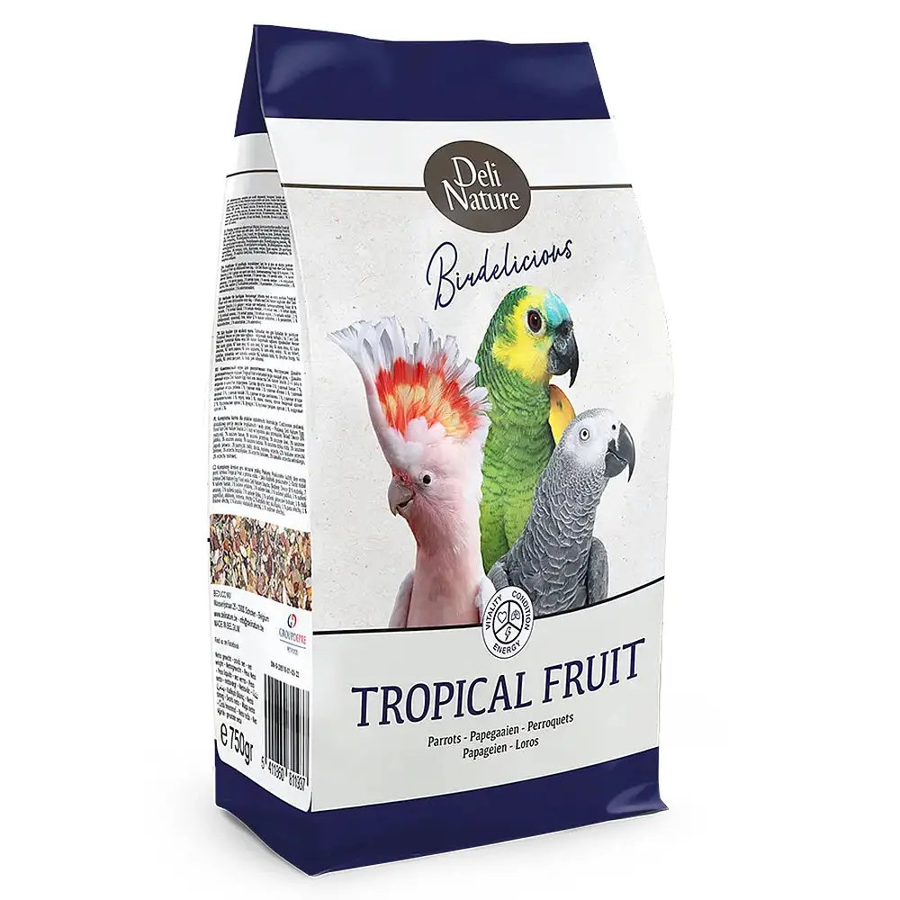 Додатковий корм для великих та середніх видів папуг Deli Nature Birdelicious Tropical Fruit 0.75 кг 28518