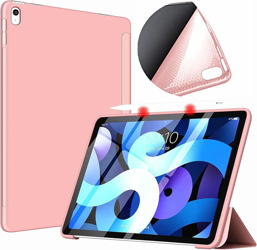 Чохол-книжка BeCover Tri Fold Soft TPU Silicone для Apple iPad Air (4/5) 2020/2022 10.9" Pink (711133) - фото 2