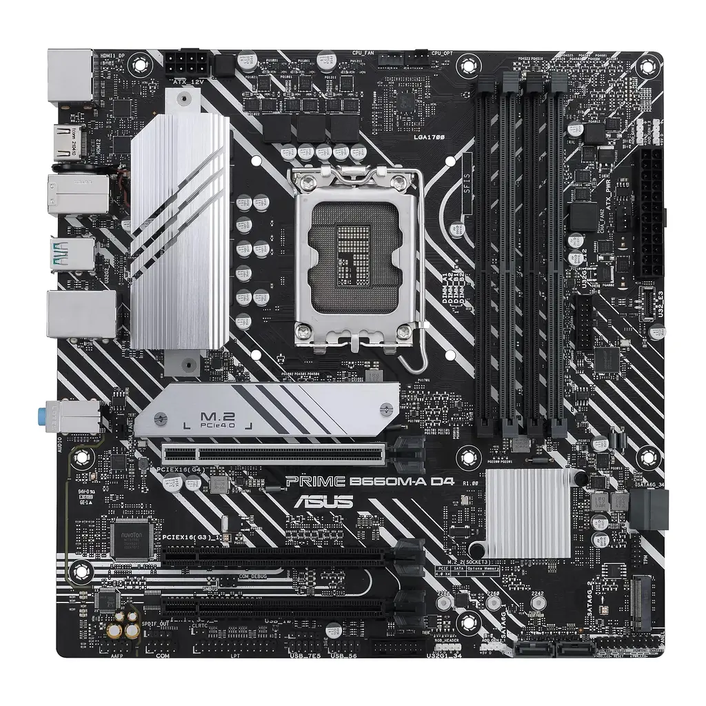 ASUS Материнська плата PRIME B660M-A D4-CSM s1700 B660 4xDDR4 M.2 HDMI DP mATX CSM