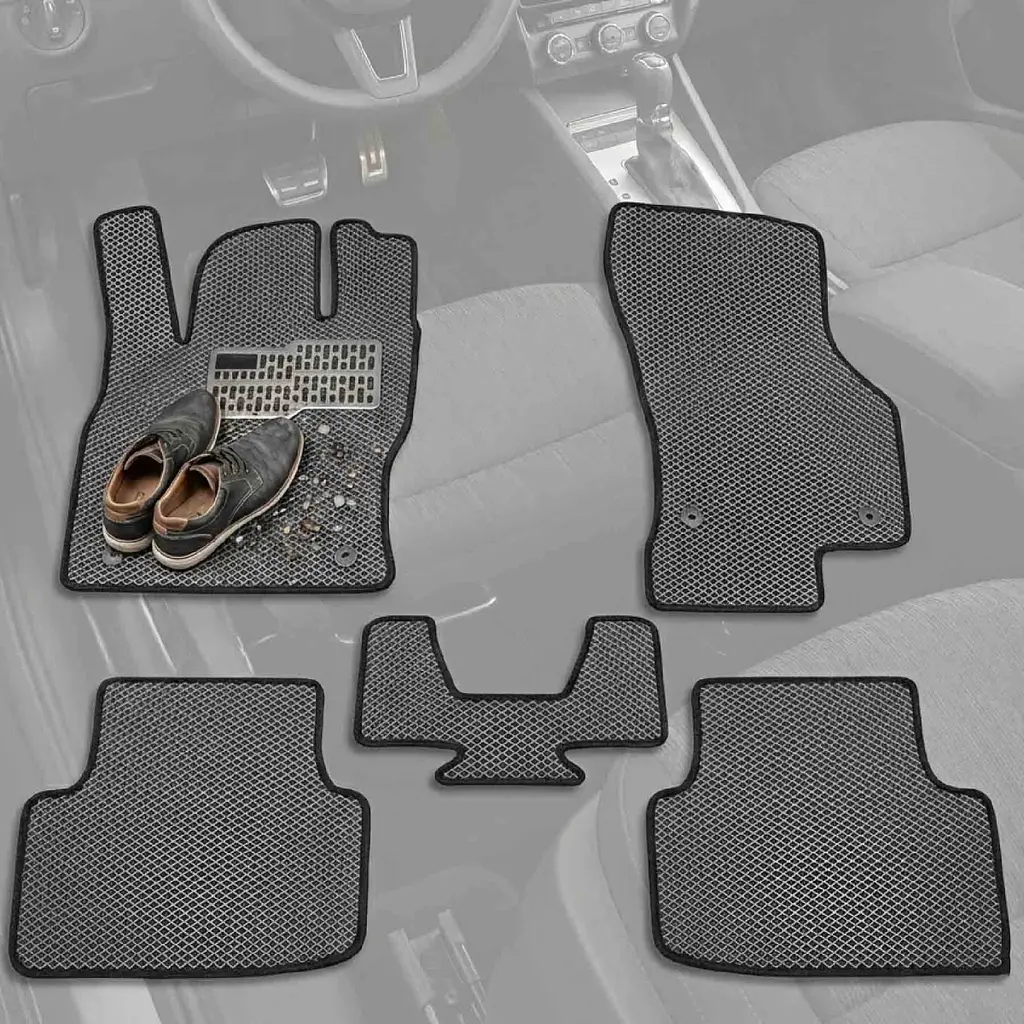 Килимки в салон EVA для Skoda Octavia A7 2014- (Металевий підп'ятник) Сірі 5 шт