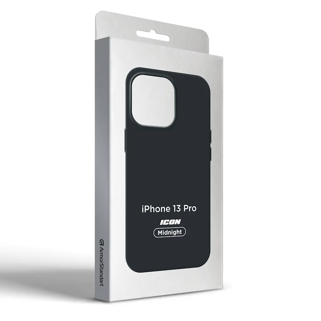 Силиконовый чехол для Apple iPhone 13 Pro, ICON2 Case, черный, противоударный, панель, защита всего корпуса, матовая поверхность Soft Touch, выступает над дисплеем, совместим с защитными стеклами и пленками, с микрофиброй, ArmorStandart (ARM60601) - фото 9