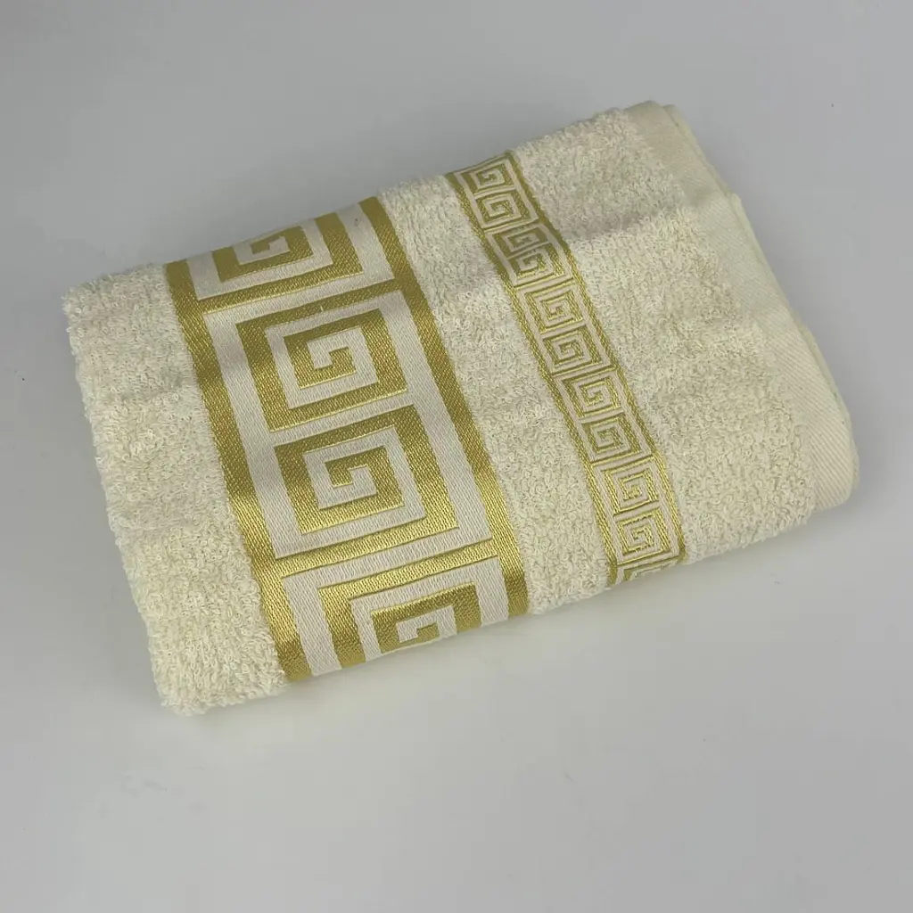 Рушник для обличчя махровий Febo Vip Cotton Grek Туреччина 6388 молочний 50х90 см - фото 5