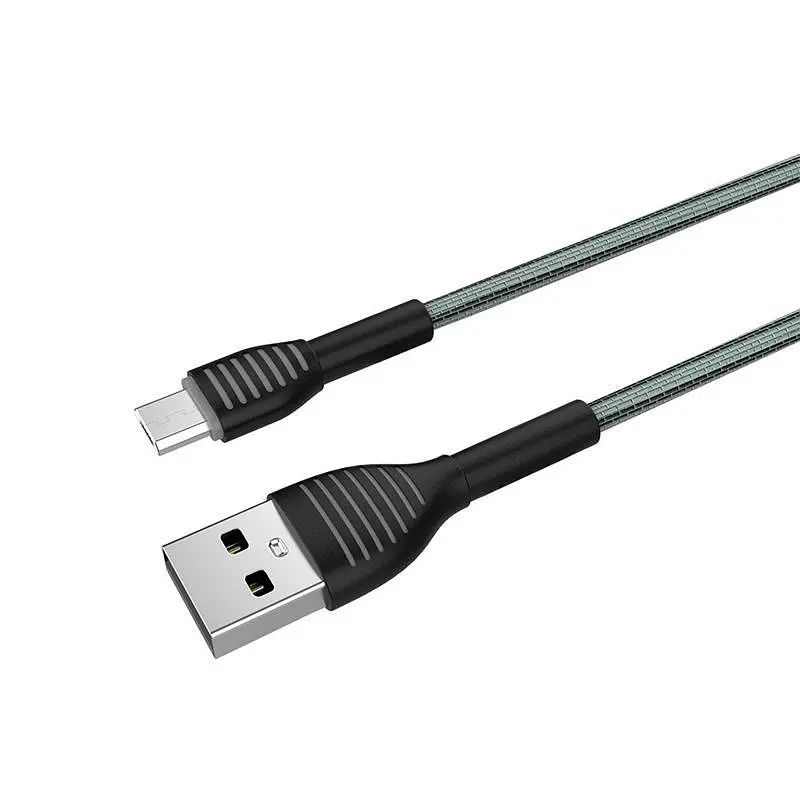 Кабель ColorWay USB - micro USB (M/M), Braided Cloth, 3 А, 1 м, Сірий (CW-CBUM041-GR) - фото 6