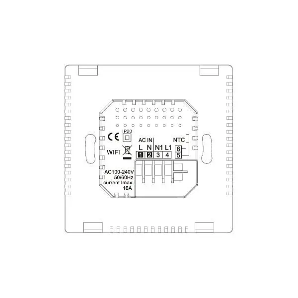 WiFi термостат для теплої підлоги - терморегулятор з LCD дисплеєм POER PTC26 (100428) - фото 5