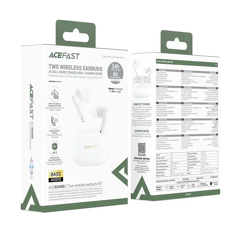 Навушники ACEFAST W7,ENC, IPX4, White 6974316285892 - фото 2
