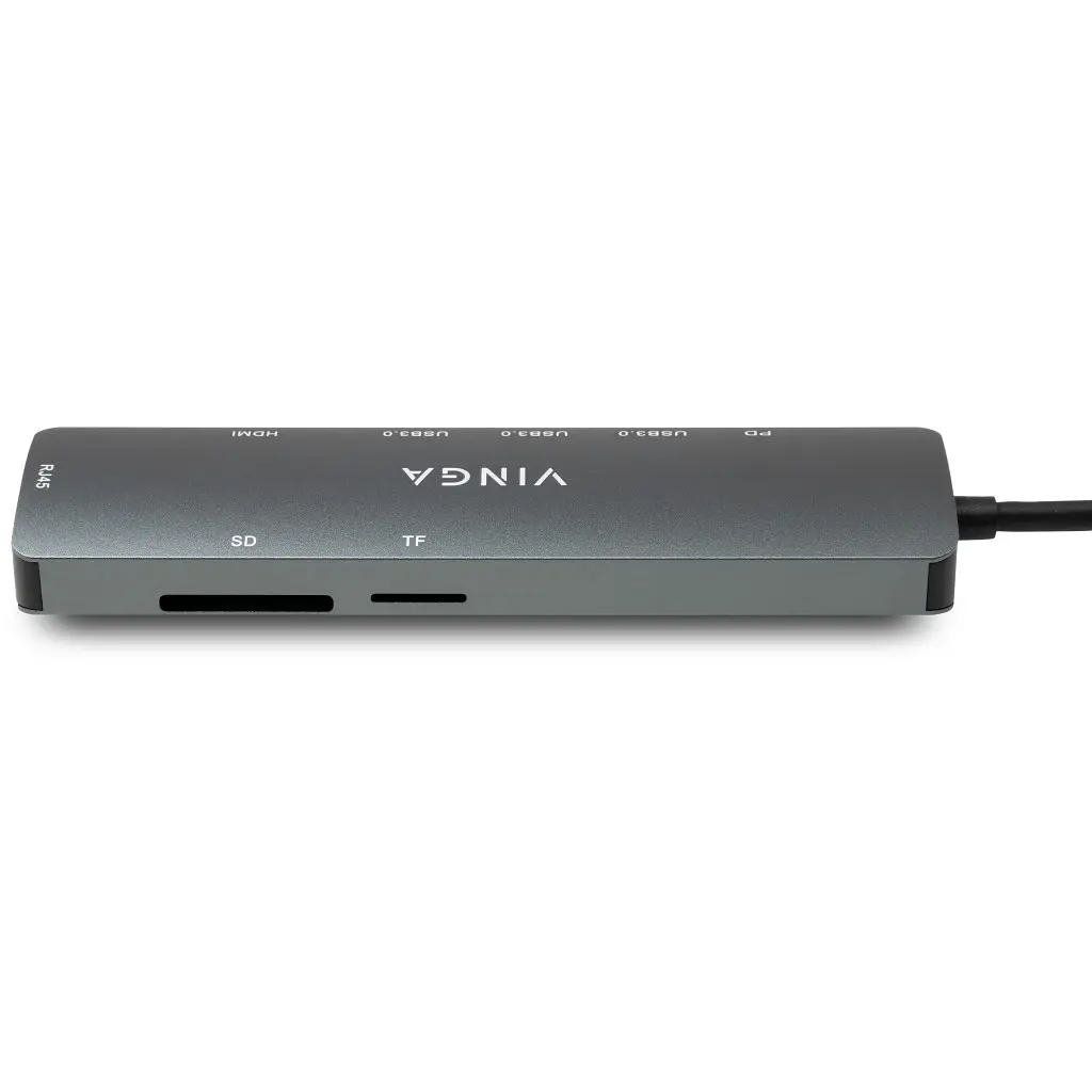 Концентратор Vinga USB-C 3.1 to HDMI+RJ45_1Gbps+3xUSB3.0+SD/TF+PD100W (VHYC8) - фото 6
