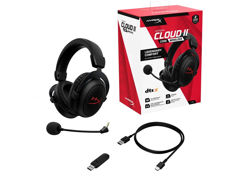Навушники з мікрофоном HyperX Cloud II Core Wireless Black (6Y2G8AA) - фото 7