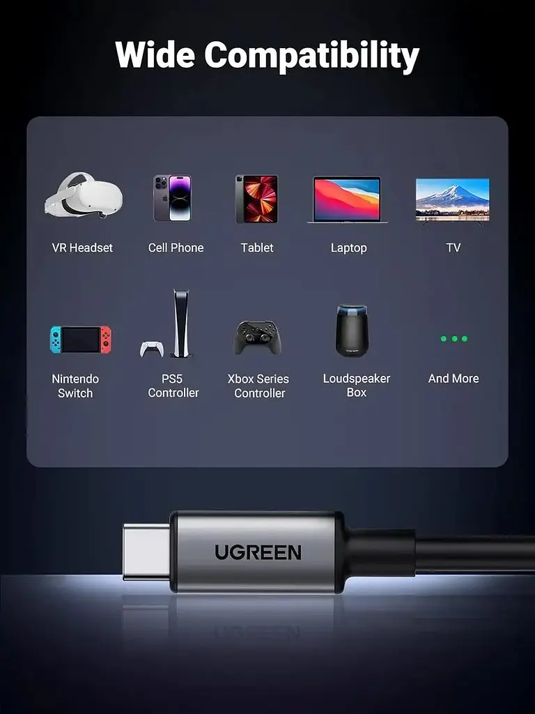 Кабель кутовий для VR - Ugreen US551 Right Angle USB-C to USB-C VR Link Cable 5 метрів (6957303896295) - фото 5