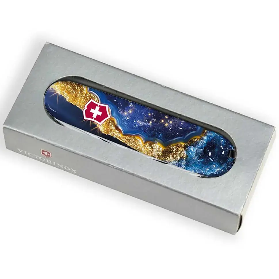 Складаний ніж Victorinox HUNTSMAN DESIGN Золотисто-блакитний кристал - фото 5