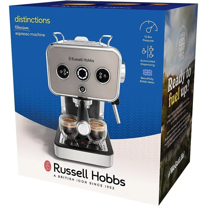 Кавоварка еспрессо Russell Hobbs 26452-56 Distinctions Titanium 1.1 л (25024016001) - фото 8