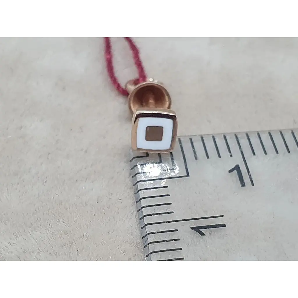 Золотая моносерьга-пуссета Tango с эмалью. 500044Ш Белый - фото 4