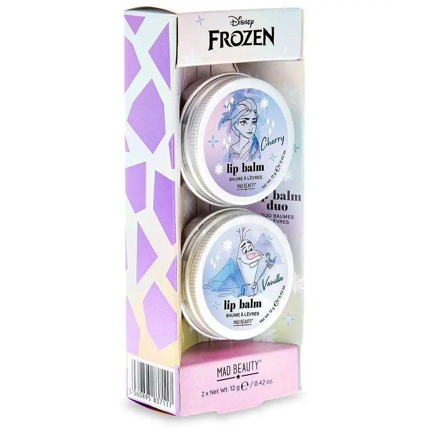 Набор бальзамов для губ Mad Beauty Frozen Ледяное сердце круглые 2 шт. × 12 г - фото 2