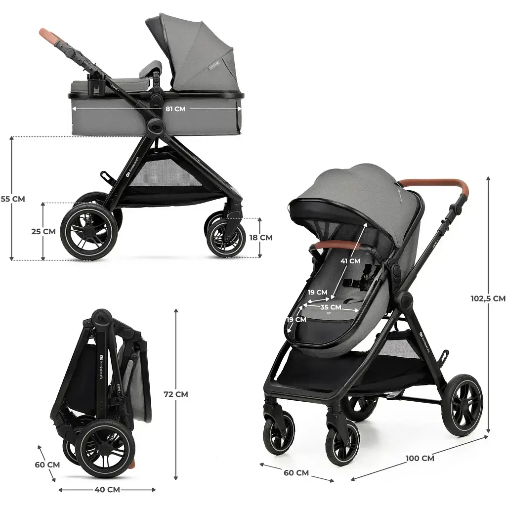 Універсальна коляска 2 в 1 Kinderkraft Esme Grey (KSESME00GRY2000) - фото 5