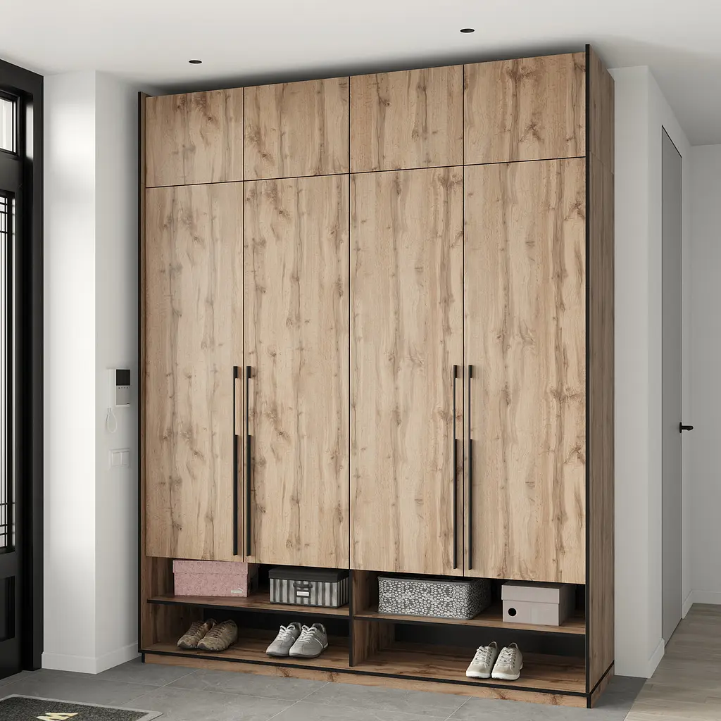 Шафа для одягу Flamecame з поличками на 4 двері у передпокій FR-07 Аппалачі - фото 3