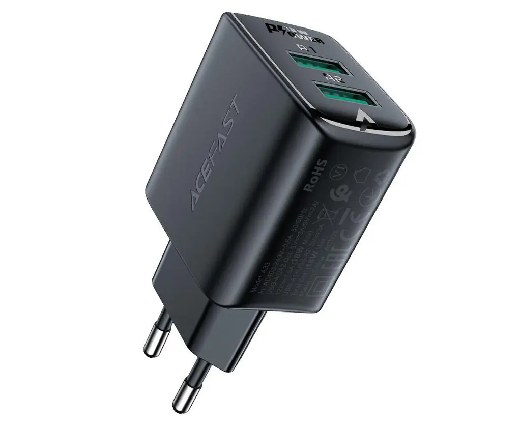 Зарядное устройство для Acefast A33 2 USB 3 A 18 W QC - фото 2