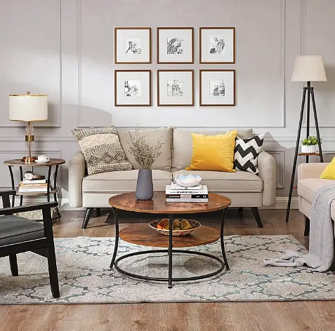 Журнальний столик Leobert Vasagle 80 x 80 x 45см в стилі Loft - фото 9