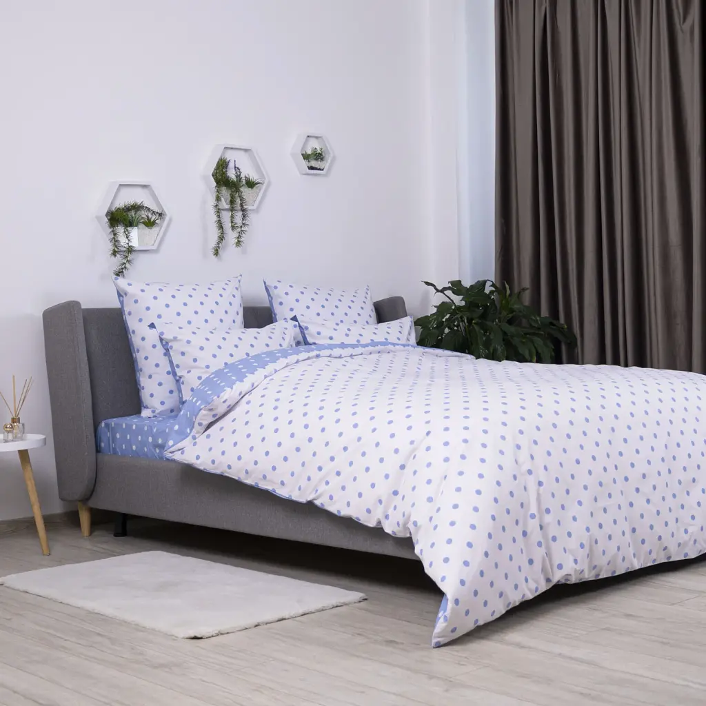 Комплект постільної білизни ТЕП Light Blue Dots ранфорс 70x70 полуторний - фото 4