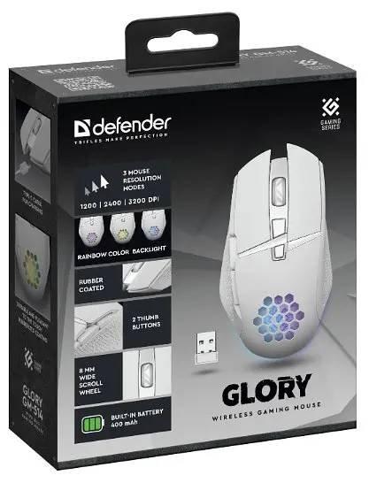 Миша Defender Glory GM-514, LED White (52513) - фото 9