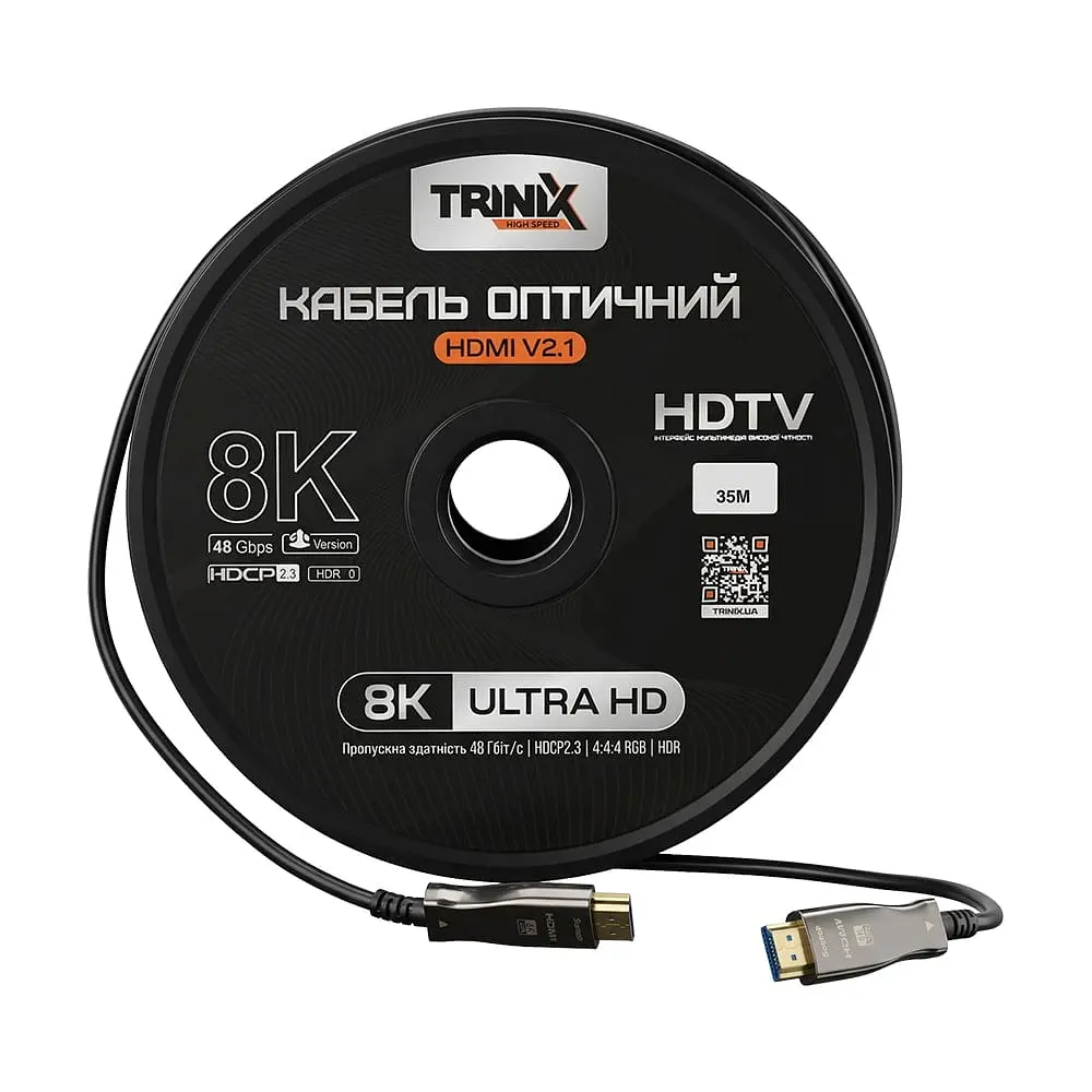 Кабель HDMI V2.1 оптичний 35м Trinix (AOC-HDMI8k-35m) (74-00146) - фото 2