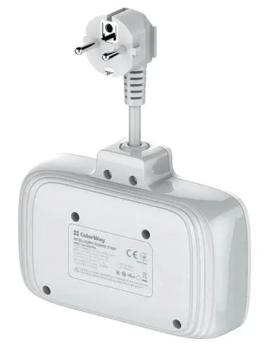 Фильтр сетевой 2 розетки 2.5 см White 20 Вт. ColorWay teh0024061 - фото 3