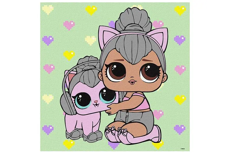 Набір для розпису за номерами 40x40 см KHO6290 "L.O.L. TroopSurprise Kitty Queen With Kitty Kitty" Ideyka