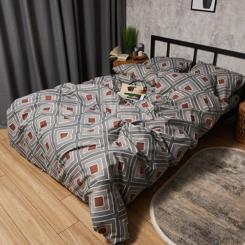 Комплект постільної білизни Moon&Star Мікросатин Premium Loft Style King Size 220x240 наволочки 2х50х70 - фото 5