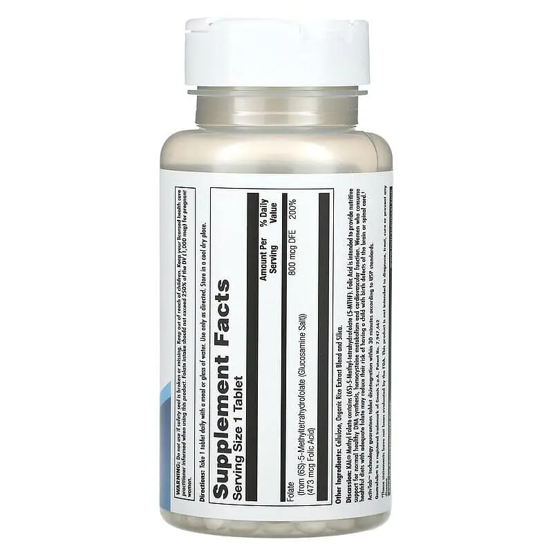 Амінокислота KAL Methyl Folate 800 mcg, 90 таблеток vit0003998 - фото 2