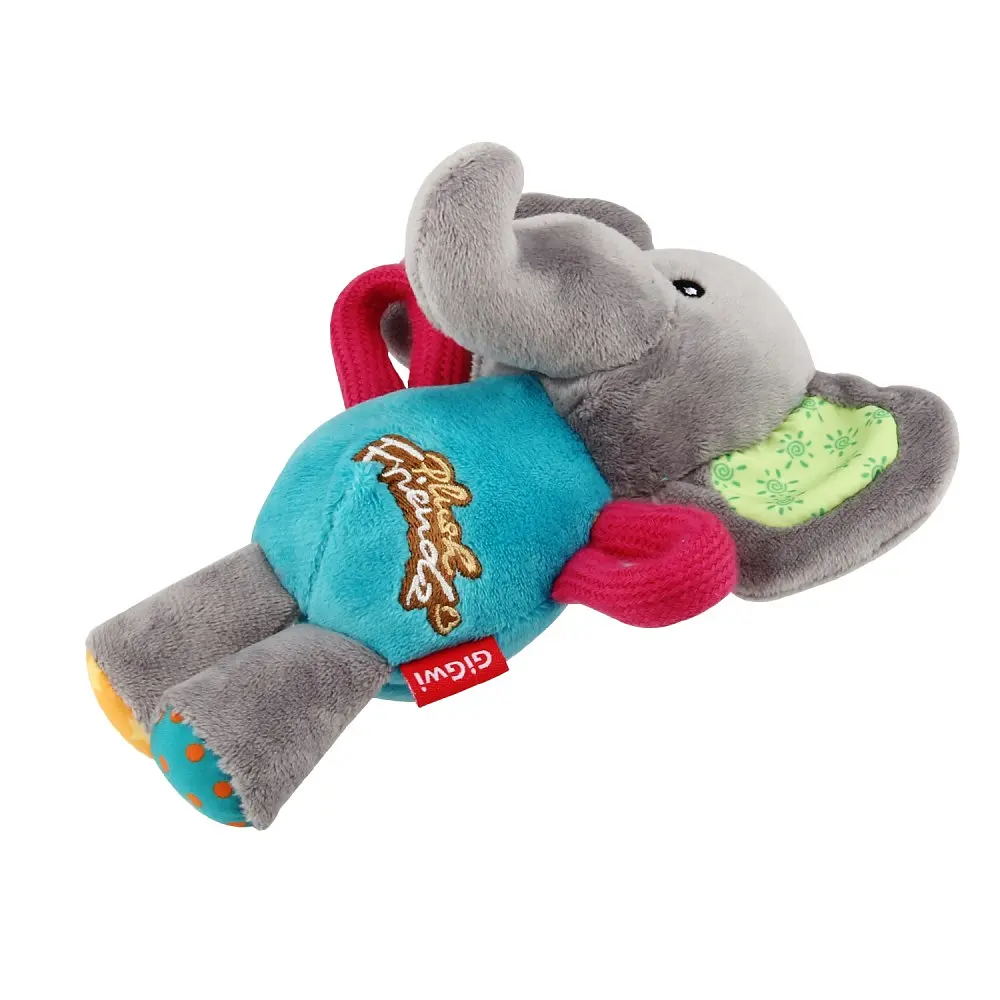 Іграшка для Собак Gigwi Plush Friendz Слоник з пищалкою 16х8х8 см - фото 3